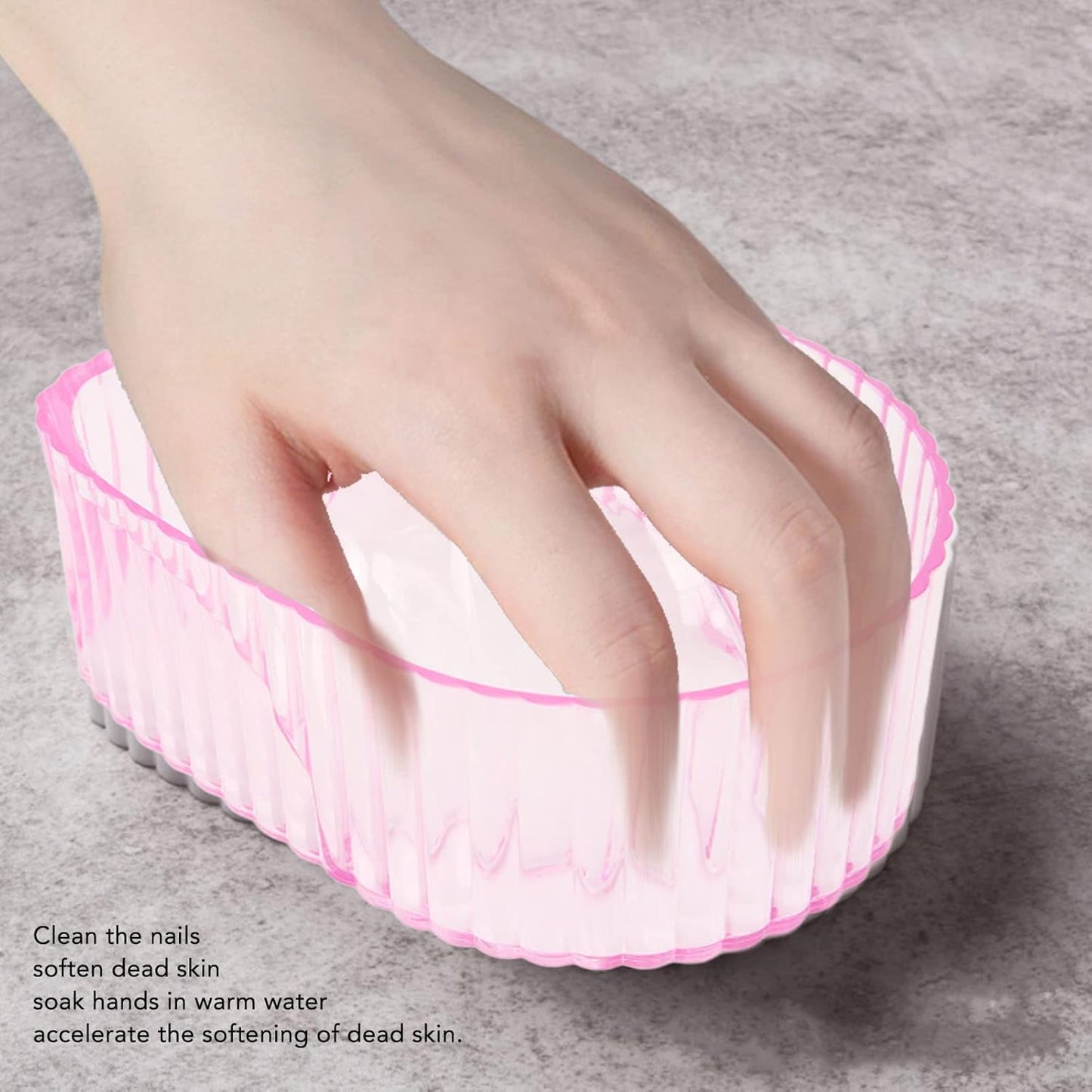 Dioche Nail Soak Bowl, Nail Art Wash Soaker, Acrylic Soften Dead Skin Clean Nail Manicure Wash Soaker Tray for Beauty Salon (Transparent)