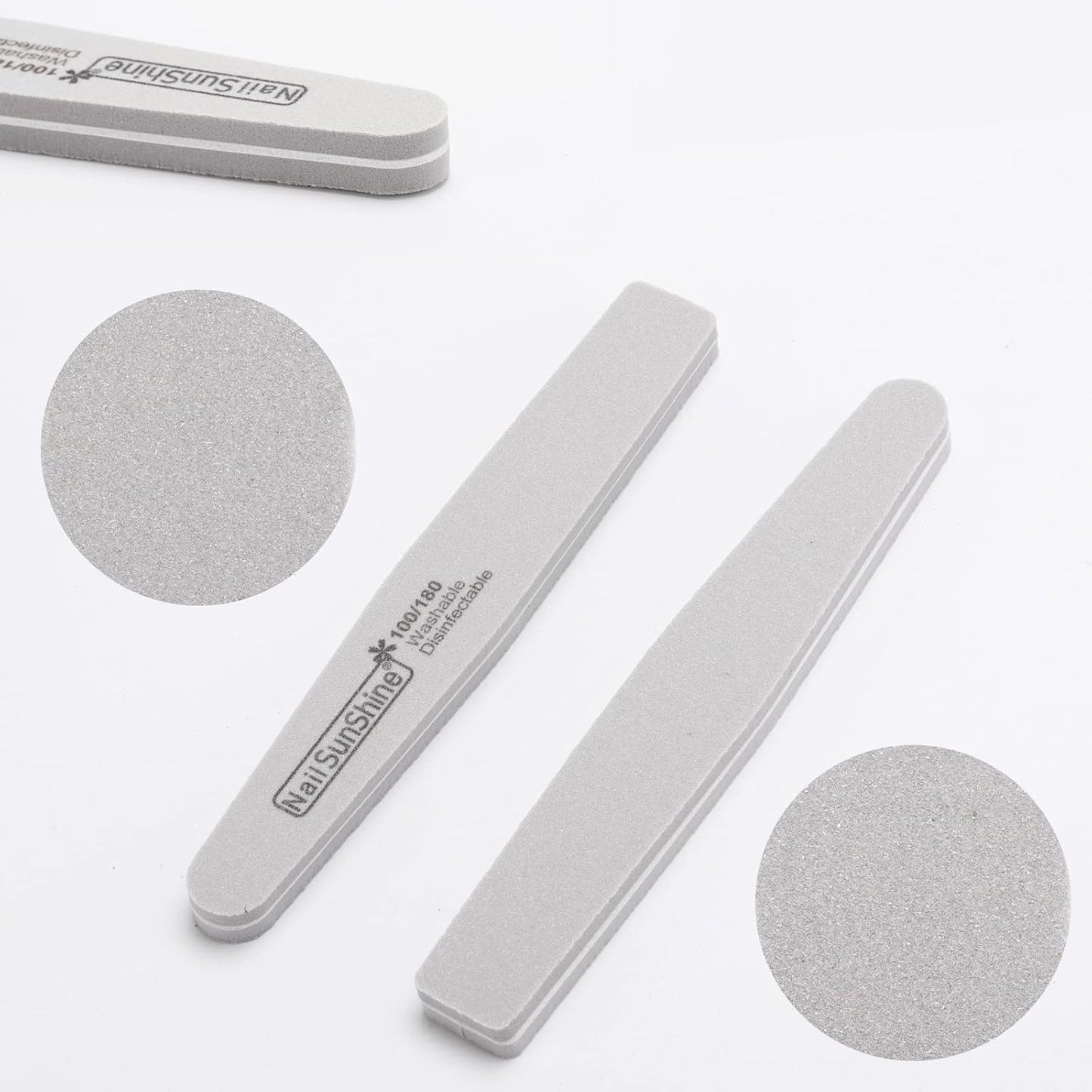 35 Count 100/180 Grit Nail Files and Buffers for Acrylic Nails, Washable Nail Buffer Double Sided Emery Boards Manicure Tools for Nail Tech