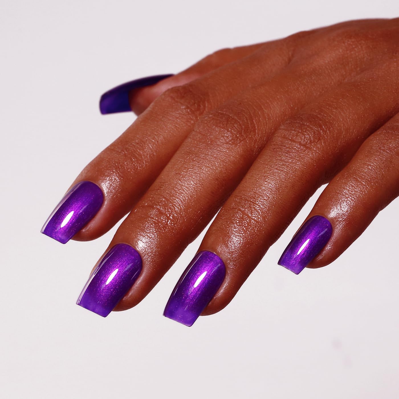 Imtiti Pearl Gel Nail Polish, 0.5 Fl Oz Dark Purple Glitter Gel Polish Shimmer Nail Gel Polish Sparkle Soak Off UV LED for Home DIY Nail Art Manicure Salon