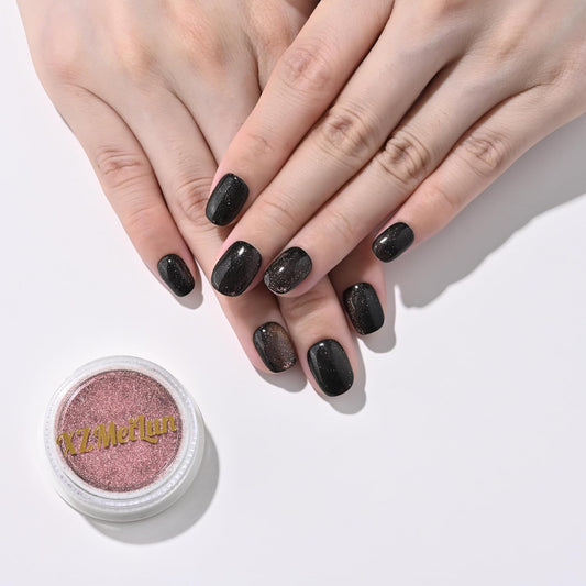 Chameleon Cat Eye Nail Powder, Big-Capacity 0.8g 9D Magnetic Powder Green Turns Pink Purple Magic Mirror Effect Holographic Nail Art Glitter, Can Mixed with Builder Gel Nail Polish for Use