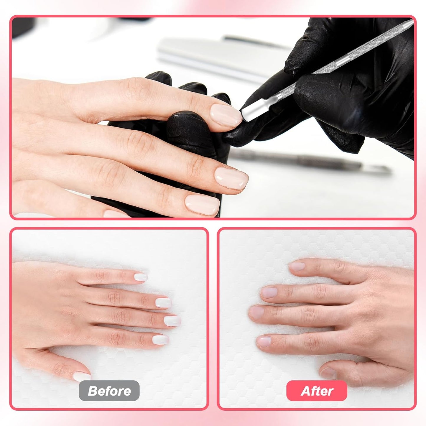 5 Pcs Cuticle Pusher Tool,Dual-Ended Cuticles Pushers Metal Cuticle Pusher and Scraper Stainless Steel Nail Scraper Tool Nail Cleaner Tools for Professional Salon & Home Manicure