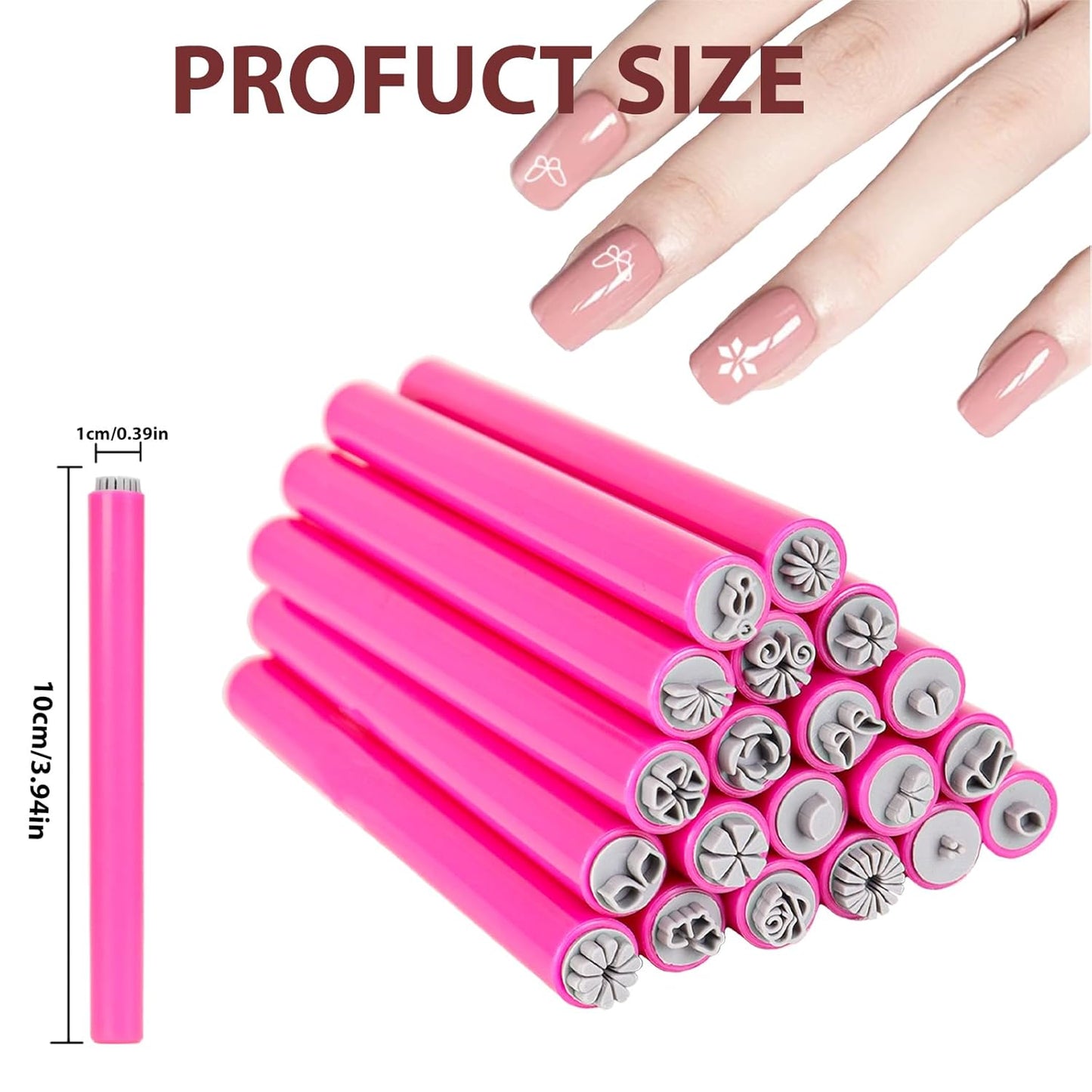 20PCS Nail Art Stamp Stamps Pen, Flower Stamper Pen for Women Girls, DIY Kit for Nail Art with Various Patterns