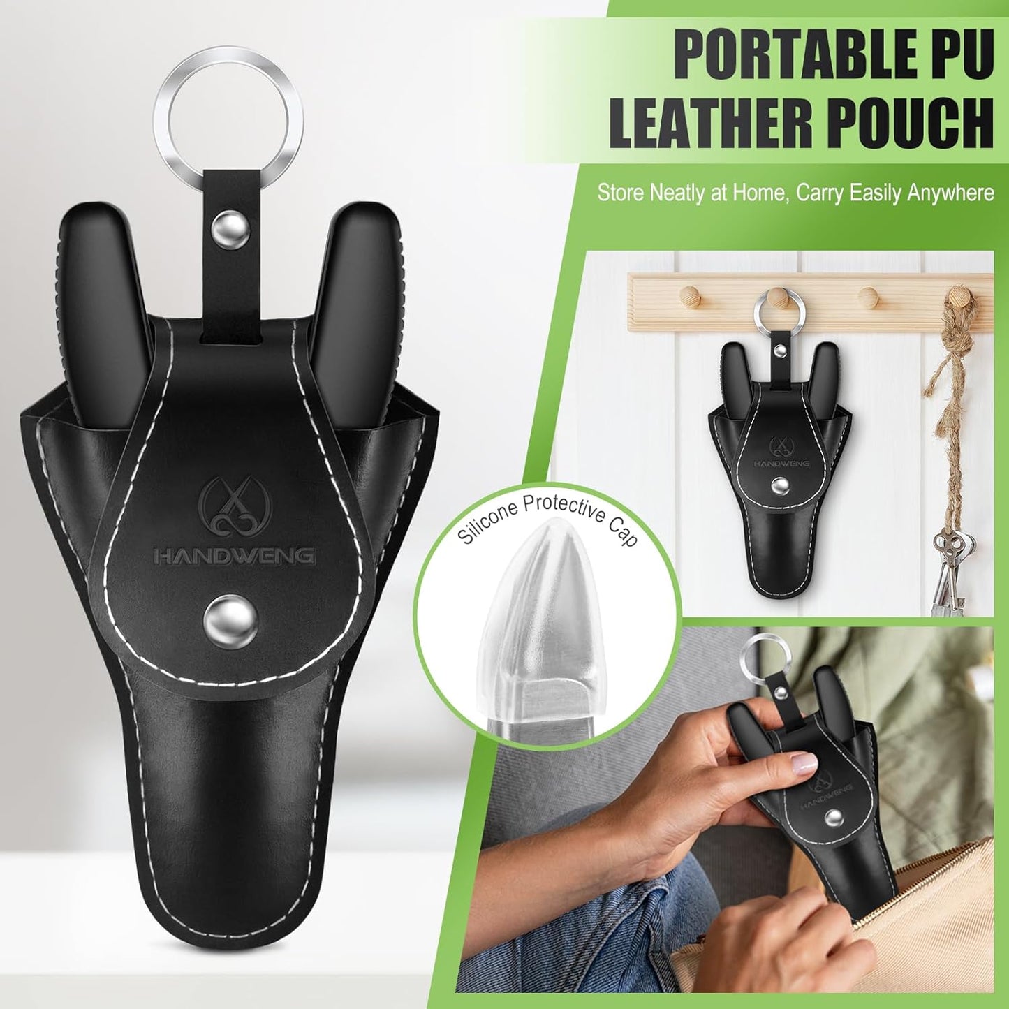 Ingrown Toenail Clippers for Thick Toe Nails, Straight Nail Clippers for Men, Heavy Duty Toe Nail Clippers with Soft Handle, Ultra Sharp Stainless Steel Fingernail Clippers with PU Leather Pouch