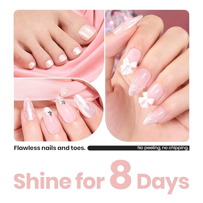 Beetles Pink Pearl Nail Polish 15ML Quick Dry Pink Rose Nude Nail Polish Long Lasting Nail Lacquer Shimmer Art Effect Pearl Romance Collection Nail Salon DIY Manicure Gifts for Her