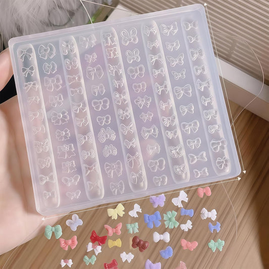 1 Pcs Bow Silicone Nail Art Molds for Women Resin Nail Design