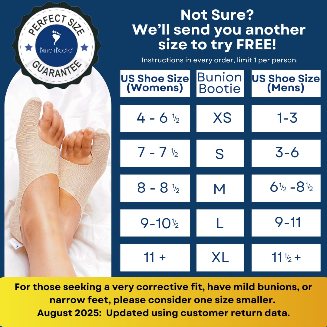 Bunion Corrector for Women Big Toe, Men too. Ultra-Thin Big Toe Separators Sock. Correction While You Walk. Flexible & Comfortable Splint That Fits Inside All Shoes. Large-Left