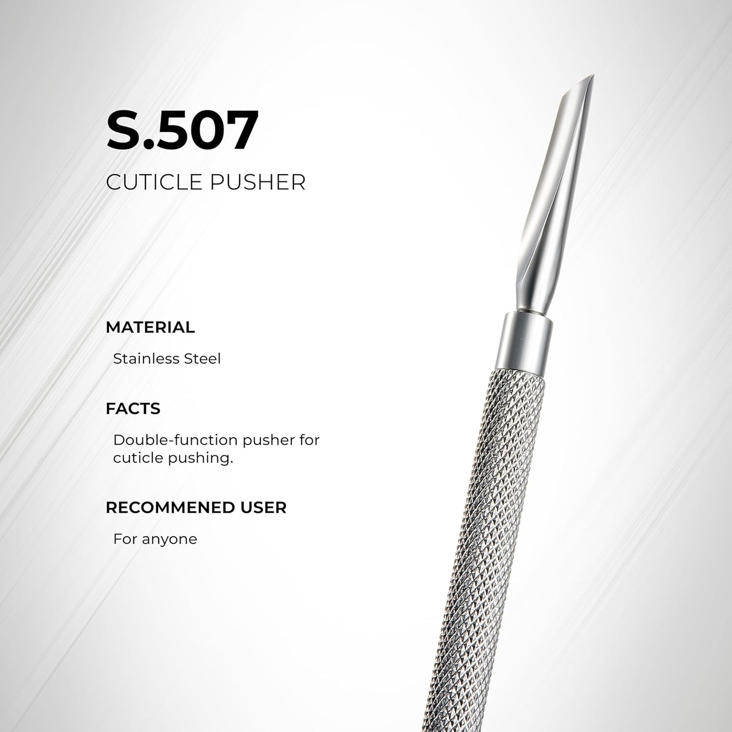 Nghia Pusher - S-507 (Stainless Steel) | Double–Ended Cuticle Pusher | Precision Nail Care Tool| Premium Quality for Nail Care | Ergonomic Design | Suitable for Professional & Home Use