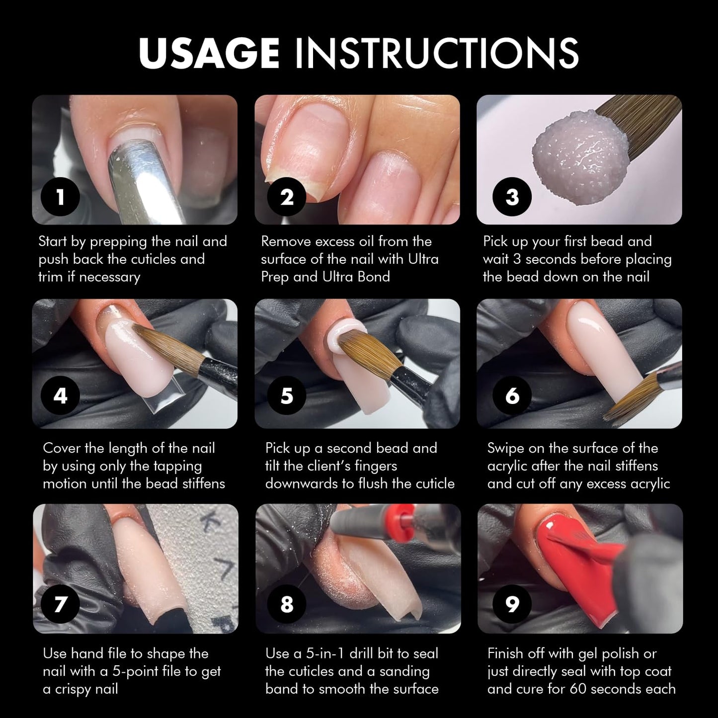 MakarttPro Mini Acrylic Nail Kit for Beginner Nail Technicians 12pcs - Starter Set with Pink & Clear Acrylic Powders, EMA Monomer, Kolinsky Brush and Nail Essentials