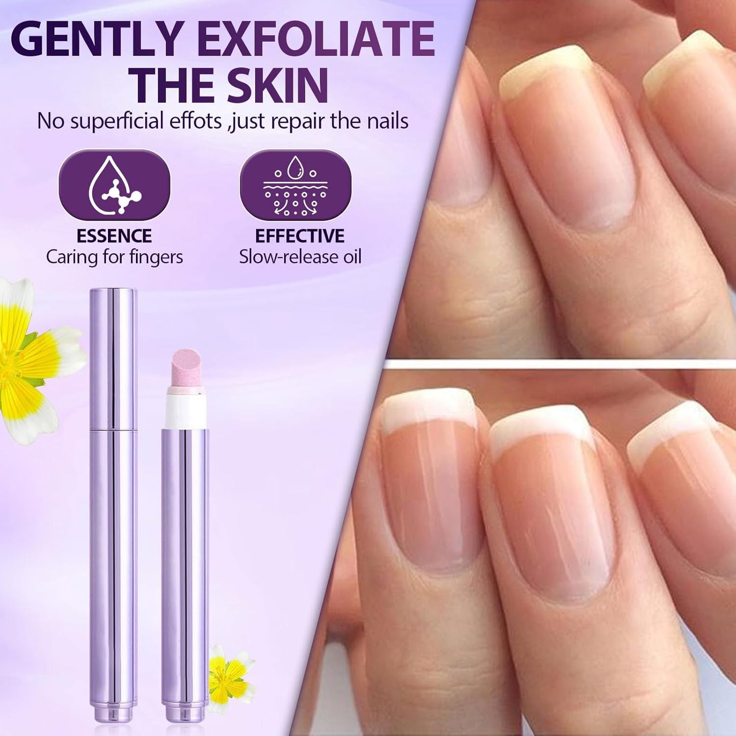 3-in-1 Cuticle Oil Pen,Cuticle Pusher Nail Oil Pen with Ceramic Tip,Dry & Damaged Nails,Nail Cuticle Remover Pen,for Moisturize Strengthen Nails(3PCS)