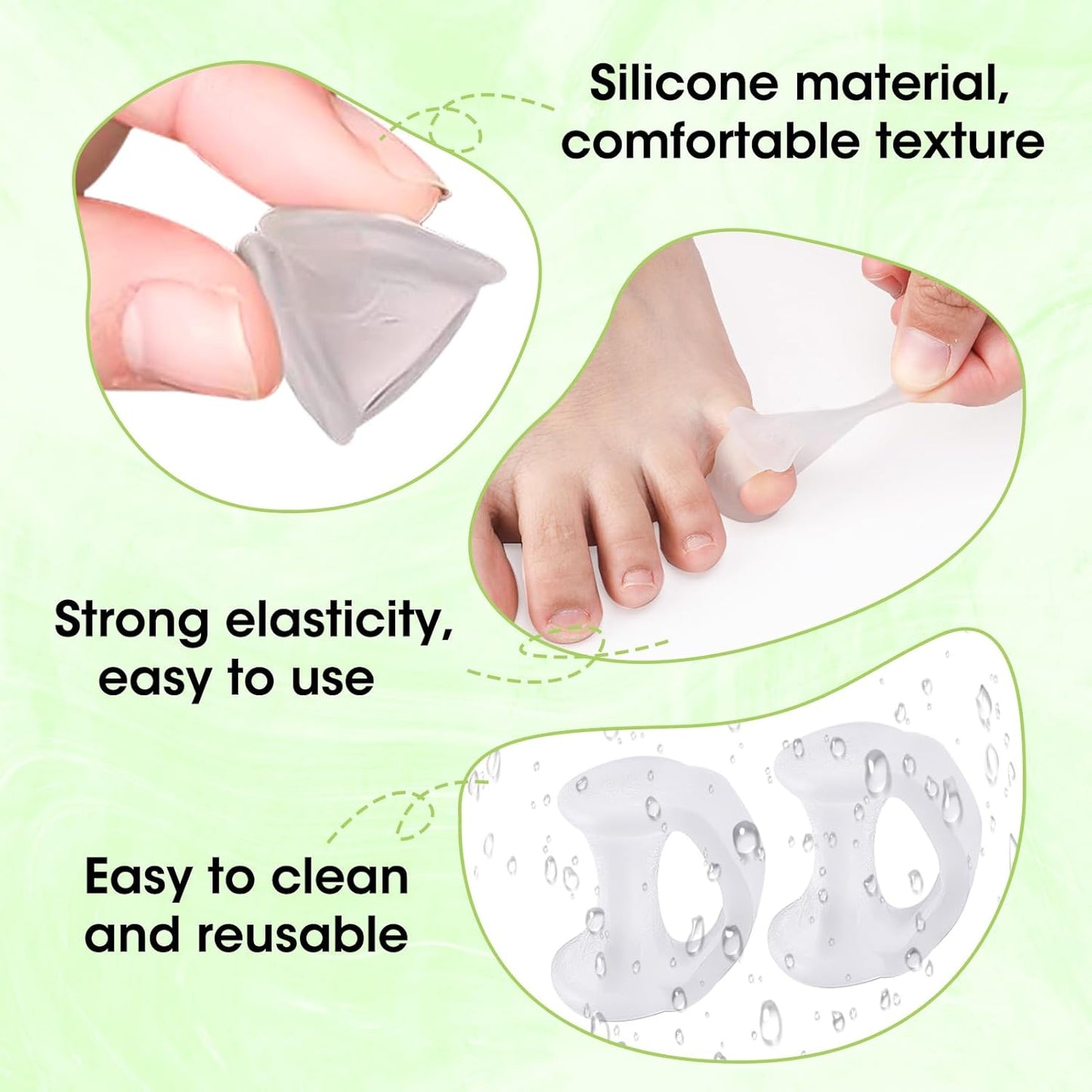 10PCS Gel Toe Separator, Pinky Toe Spacers, Little Toe Cushions Straightener Bunion Corrector for Preventing Rubbing & Relieving Pressure, Pain Relief from Overlapping Toes, Blisters, and Corns