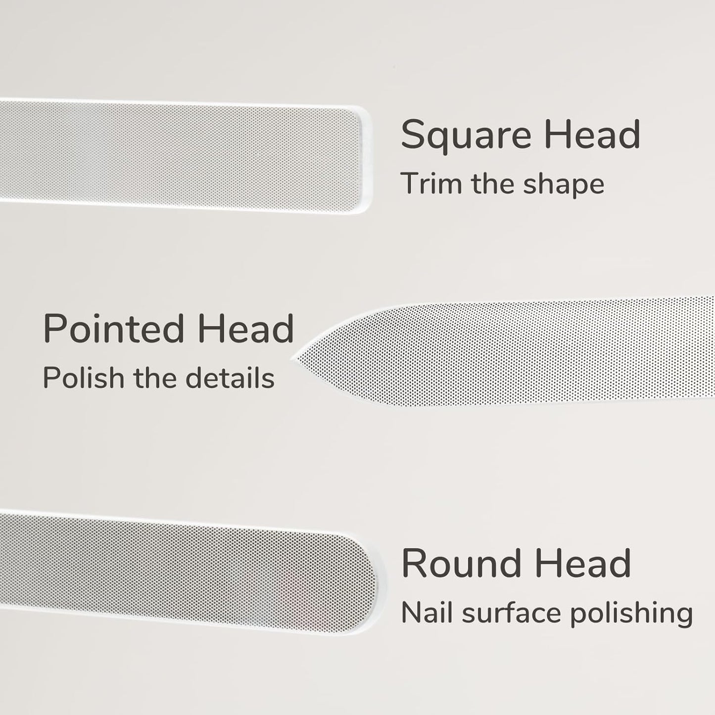 zelin 3 Pcs Premium Glass Nail Files for Natural Nails with Leather Case, Crystal Nail File for Stronger, Smoother Nails, Reusable Manicure Tool, Ideal Christmas Birthday Gift