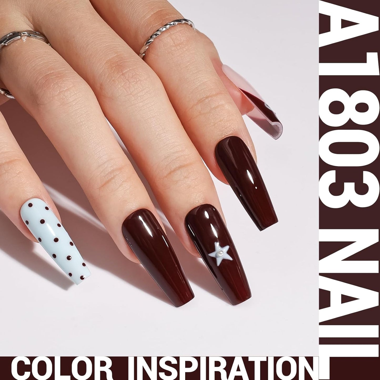 MelodySusie Thick Red Brown Gel Nail Polish,0.5fl oz Nails Soak Off UV LED Dark Brown Gel Polish Gift for Women Nail Art Manicure Salon DIY Nail Design Decoration at Home-A1803
