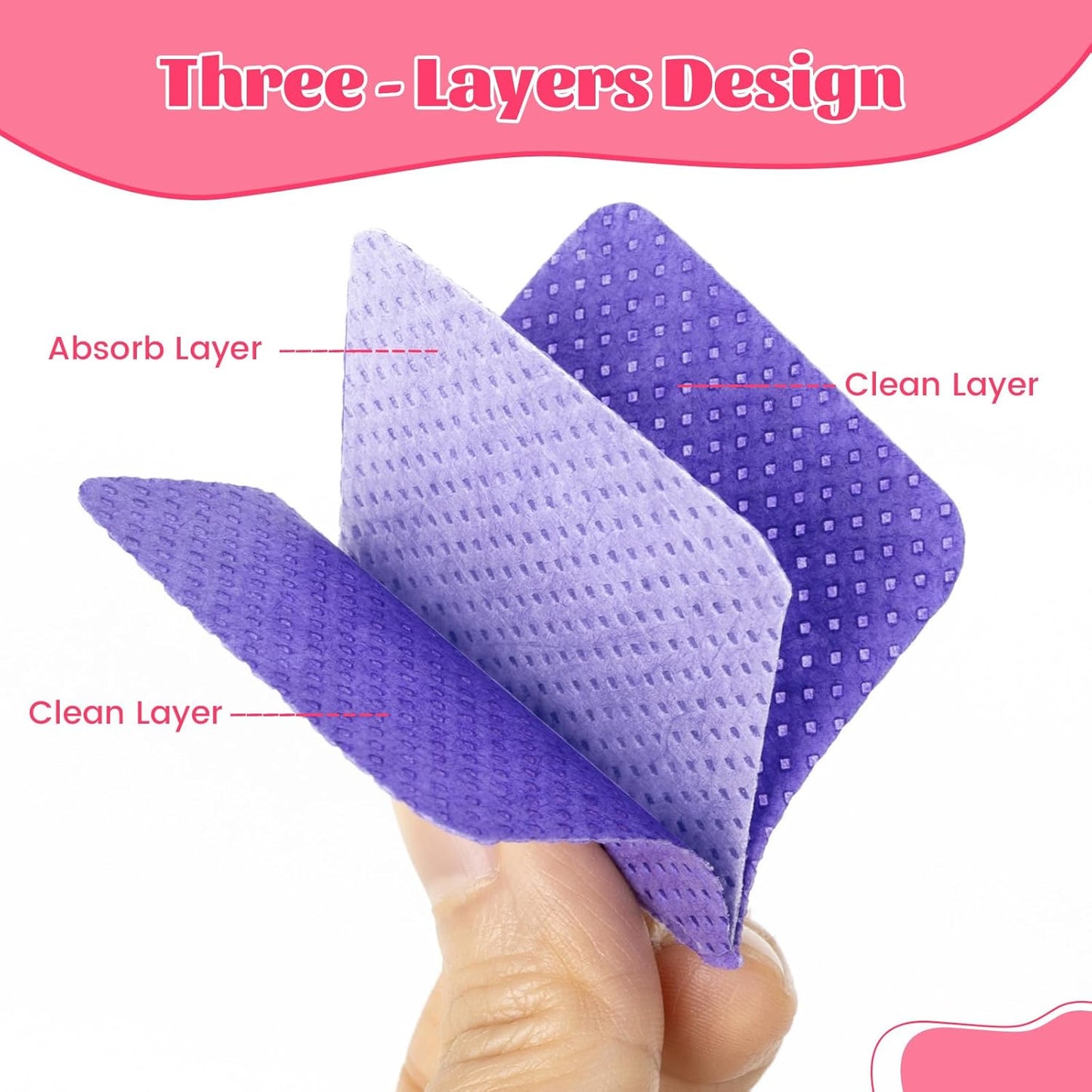 MAYEEN Lint Free Nail Wipes 400PCS Non-Woven Fabric Nail Polish Remover Wipes No Lint Nail Wipe for Gel Nails Eyelash Extensions Glue Cleaning Pad Nail Supplies