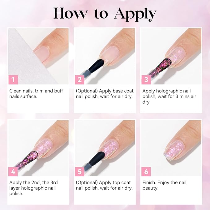 MIZHSE Nail Polish: 15Ml Mermaid Pearl Nail Polish Pink Aurora Sequins Effect Nail Polish, Fingernail and Toenail Polish Glossy Long Lasting Nail Polish Trendy DIY at Home Nail Gift Spree