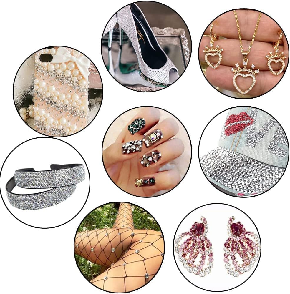 10000Pcs Nail Art Rhinestones, BetterJonny 42 Colors 4mm Round Nail Flatback Rainbow Gems Set AB Glitter Flat-Bottomed Rhinestone for Crafts Decoration and Jewelry Making