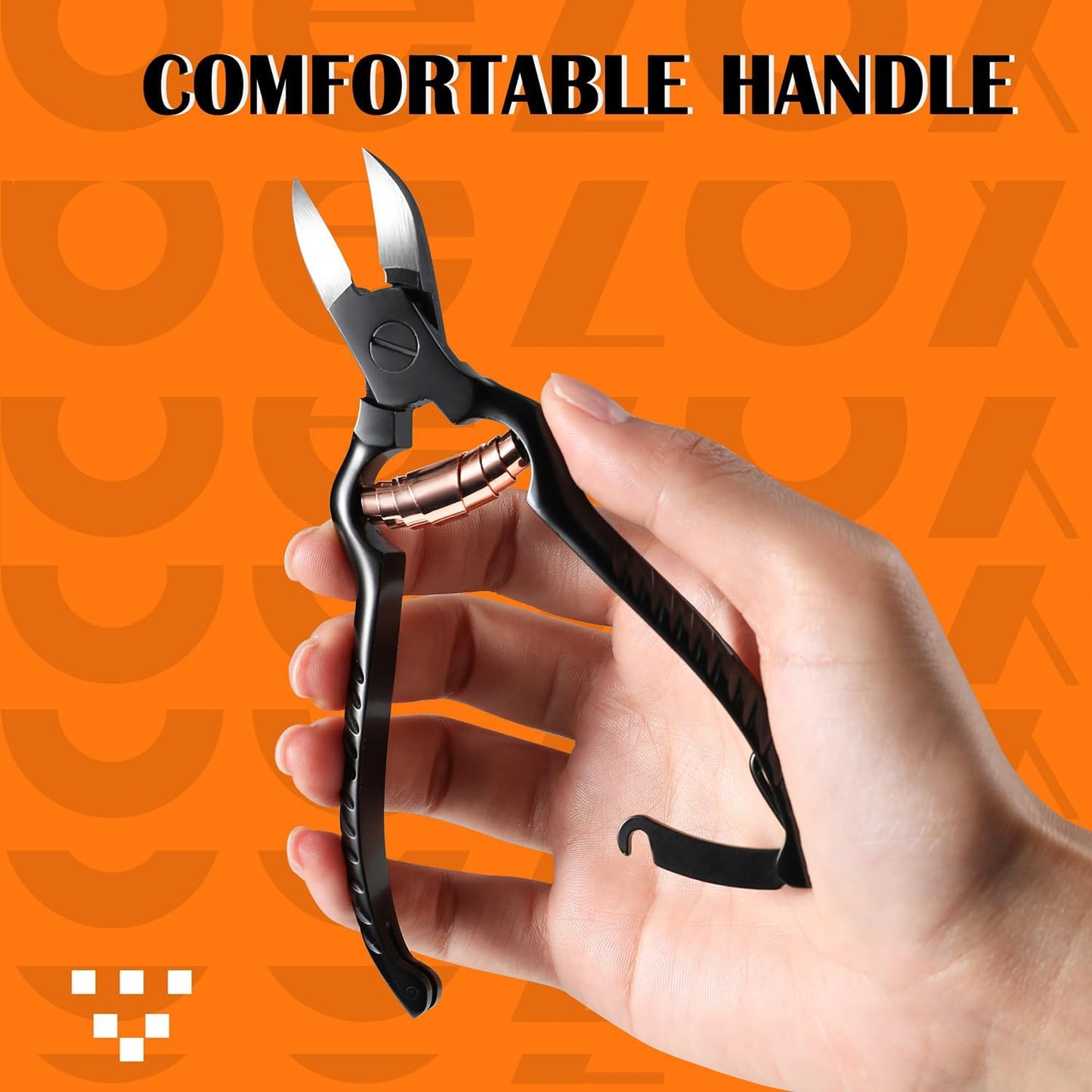 BEZOX Podiatrist Toenail Clippers, Heavy Duty Ingrown Nail Clippers for Thick Nails, Surgical Grade Stainless Steel Pordiatry Ingrwon Toenail Tools - Black