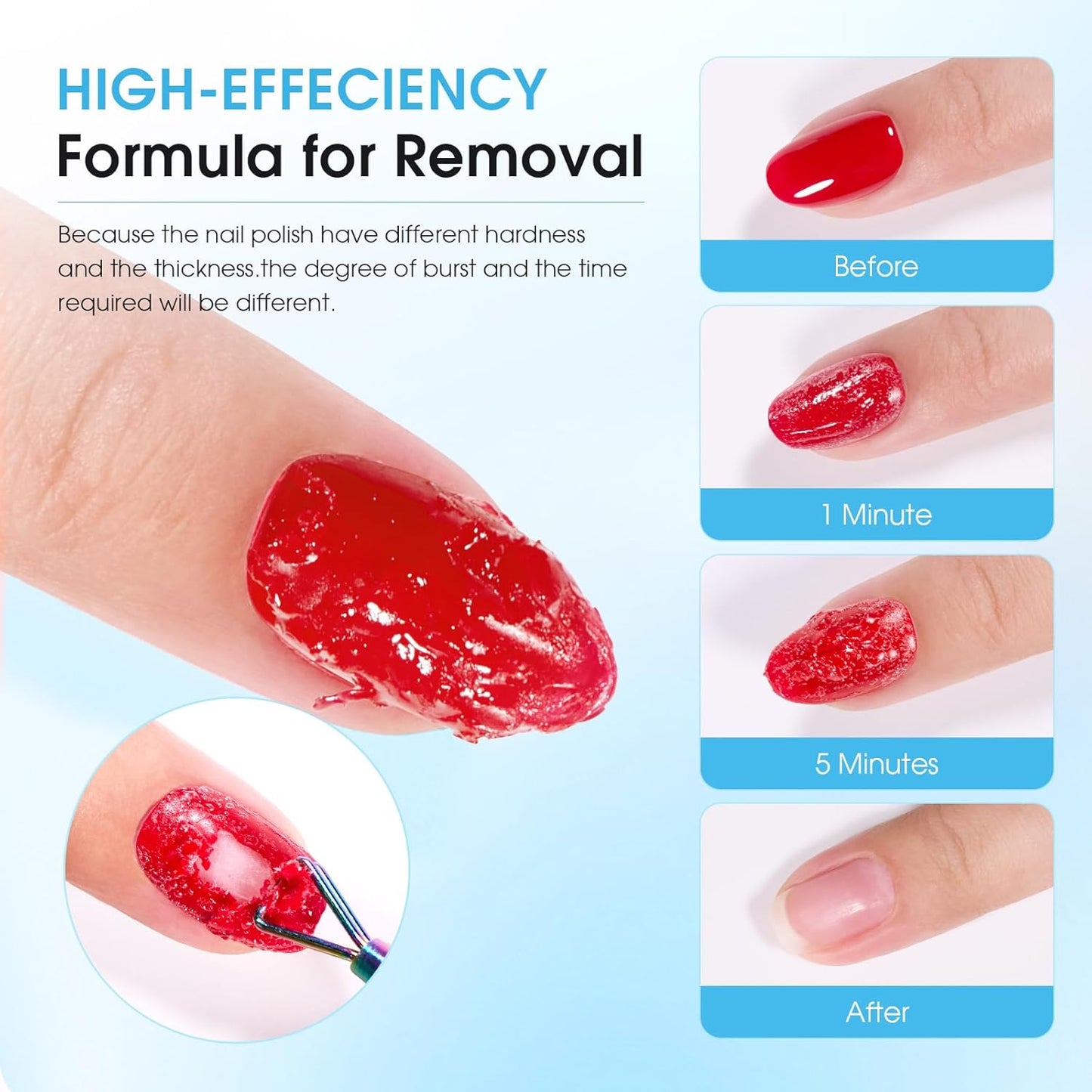 COSMOO Nail Polish Remover,Magic Professional Gel Nail Polish Remover,Gel Nail Remover No Need Soaking or Wrapping Gel Remover for Nails 3-5 Minutes Easy And Quick-15ml