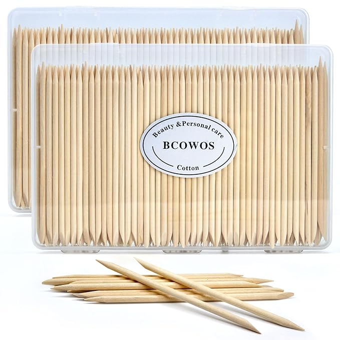 360PCS Orange Sticks for Nails in a Case - 4.5 inch Double Sided Wooden Cuticle Pusher Sticks for Nail Art, Manicure & Pedicure - Wood Sticks for Waxing