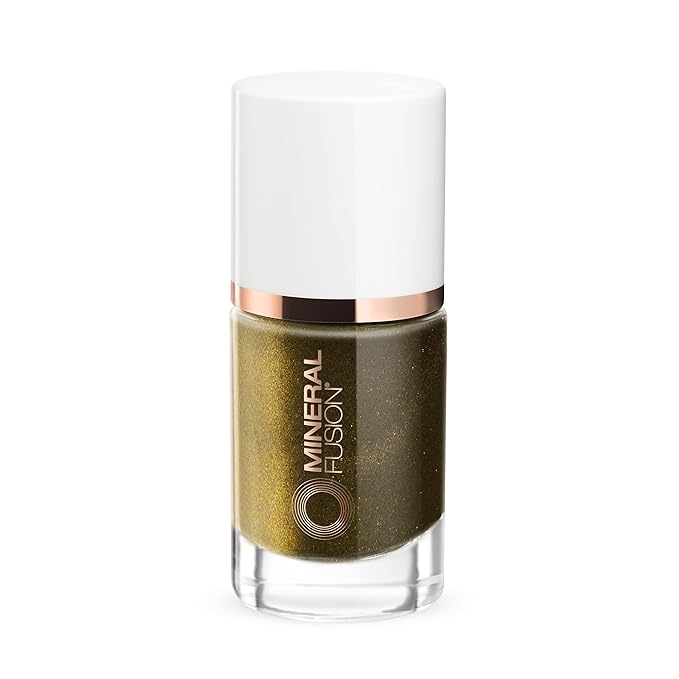 Mineral Fusion Dark Glitter Gold Nail Polish, Gold Rush 0.33 Fl Oz (Pack of 1)