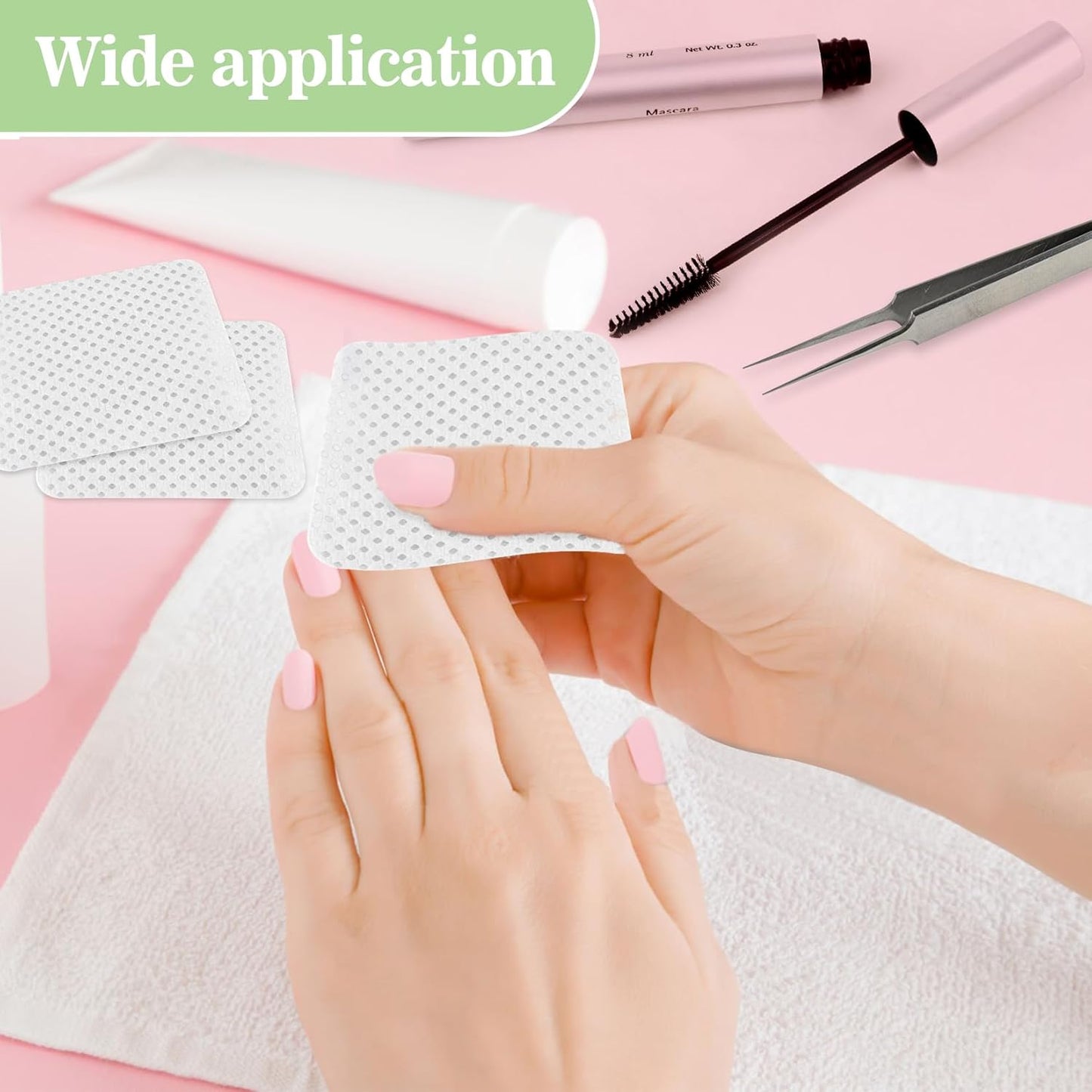 MAQIHAN 1200 Lint Free Nail Wipes - White Acetone Nail Polish Remover Wipes Lint Free Nail Wipes Pads Gel Nails No Lint Nail Glue Wipes Eyelash Extensions Toallitas Para Uñas Sin Pelusa Nail Supplies