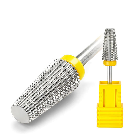 Fantexy 5 in 1 Nail Drill Bits,Professional 3/32" Shank Tungsten Steel Bits for Acrylic Nails,Manicure,Nail Art,Drill Machine,Both Left and Right Handed - Two Way Rotate Use (Extra Fine - XF)