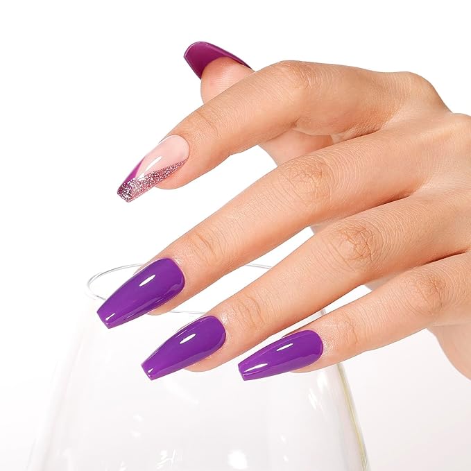 Gellen Purple Gel Nail Polish, 18ml Soak Off High Glossy Gel Polish for Nails, Need Cured Under UV light for Salon at Home DIY