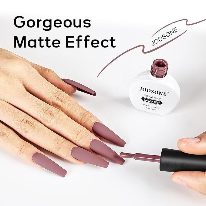 JODSONE Nude Brown Gel Nail Polish 10ml Gel Polish Chocolate Milk Nail Color Long-Lasting Chip-Resistant Professional Finish Easy to Apply Need U V Lamp Curing