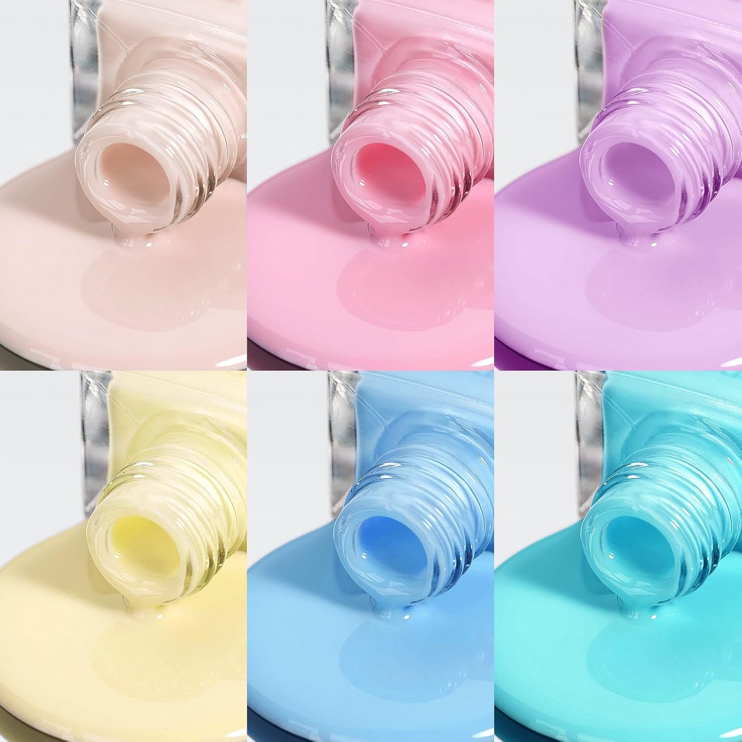 Pastel Nail Polish Set, Quick Dry Spring Summer Macaron Nail Polish Non Gel Air Fast Drying Fingernail Lacquer Natural Neutral Manicure DIY Salon Gift(Pink Yellow Purple Blue Green Colors)