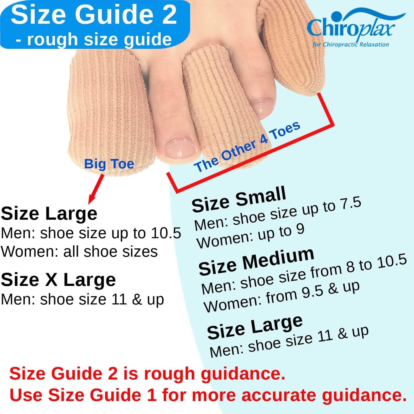 Chiroplax Toe Caps Sleeves Cushions Protectors Tubes Fabric & Gel Lining Finger Toe Separator for Bunion, Hammer Toe, Callus, Corn, Blister (Medium, 5 Pack)