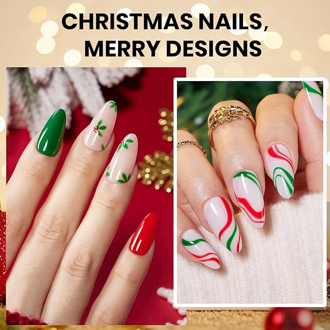 Beetles Gel Polish Christmas Gel Nail Polish Set Red Green Classic Colors Soak off UV Led Lamp Needed Manicure Salon DIY Home Gifts for Women Girls Prelude of Celebration