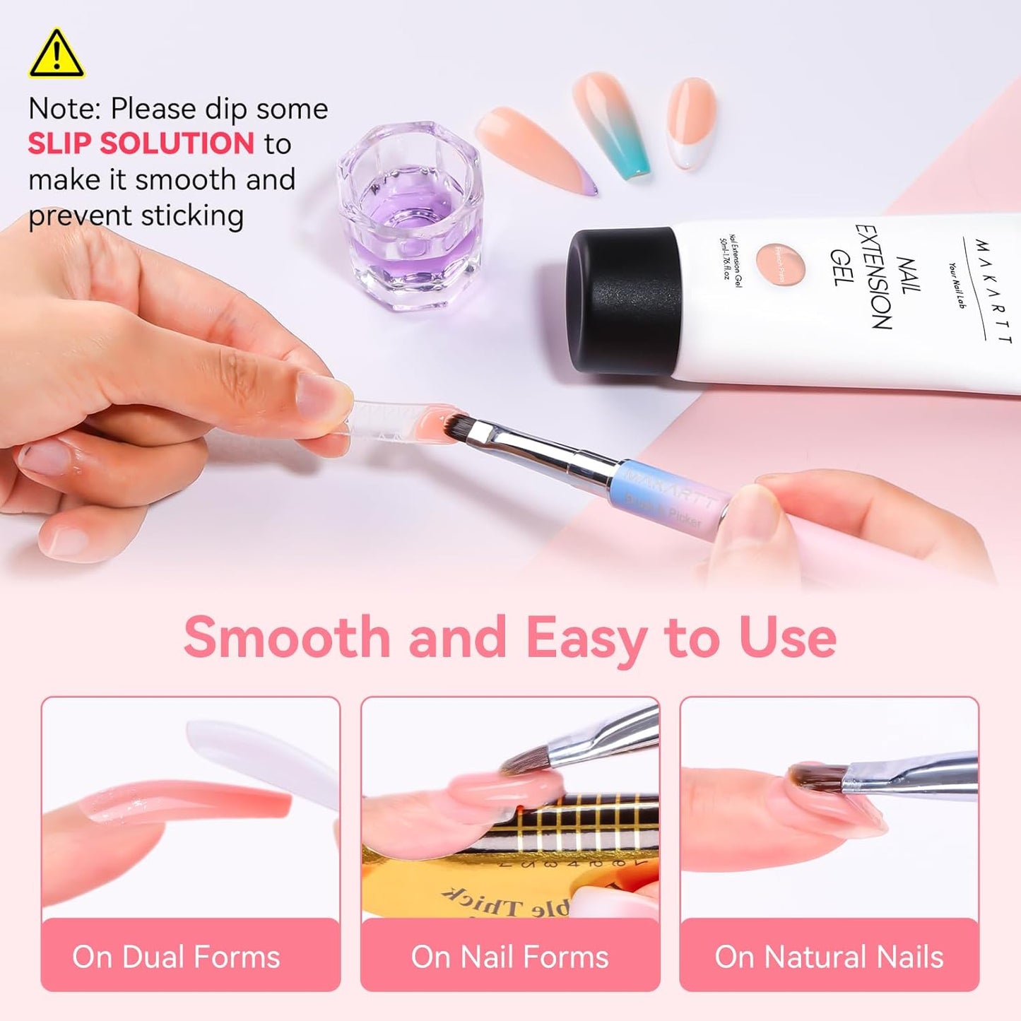 Makartt Poly Nail Gel: 50ML Nude Builder for Extension, Trending Stylish Elegant Colors for All Season, 3D Molding Hard Gel Manicure - French Press