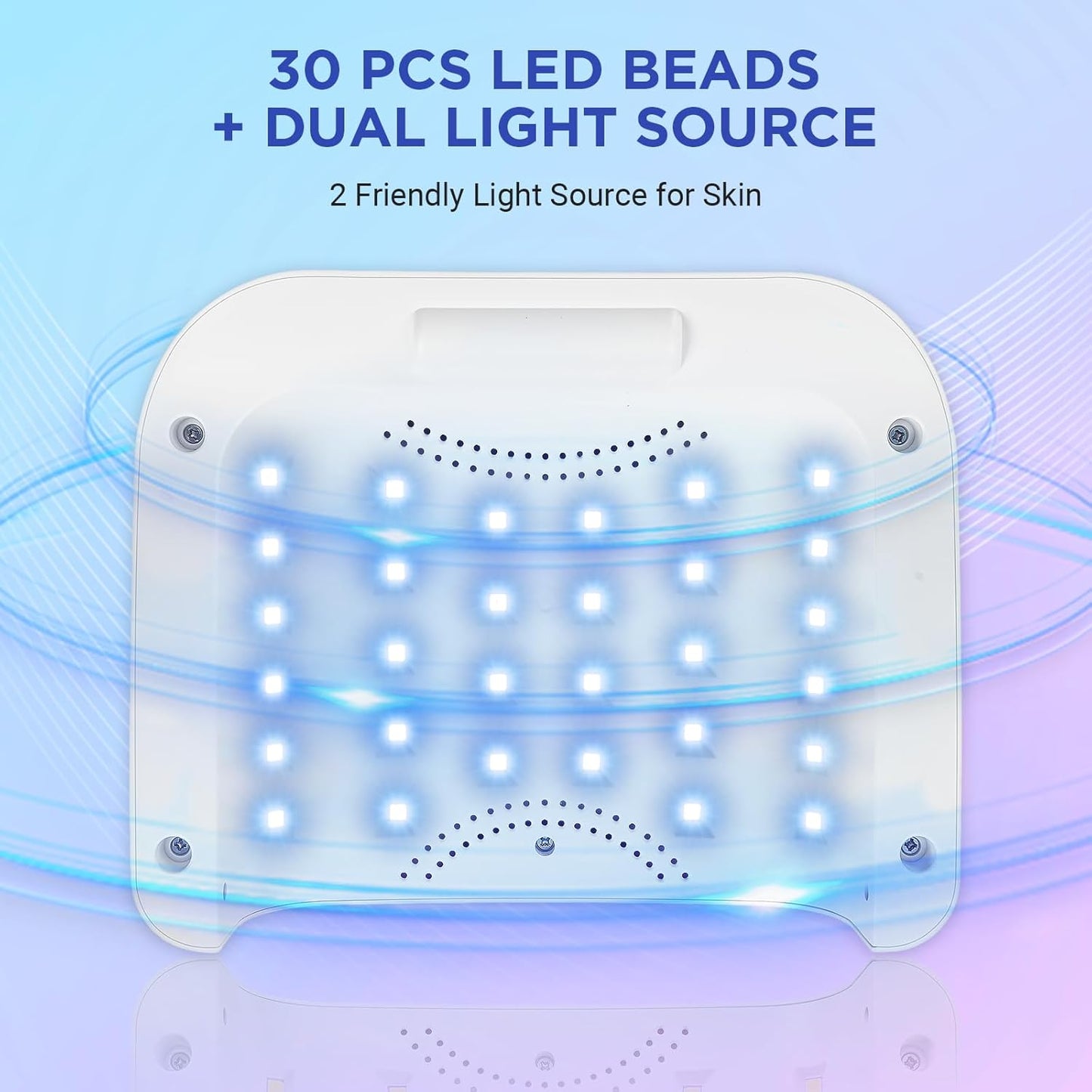 Aedavey Cordless Nail Lamp, Rechargeable UV Nail Lamp for Gel Nails, LED Nail Lamp with 4 Timer Modes, Gel Nail Light Decorate with Sparkling Nail Rhinestones Diamond (Sparkly Diamond and White)