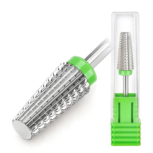 Fantexy 5 in 1 Nail Drill Bits,Professional 3/32" Shank Tungsten Steel Bits for Acrylic Nails,Manicure,Nail Art,Drill Machine,Both Left and Right Handed - Two Way Rotate Use (Coarse - C)