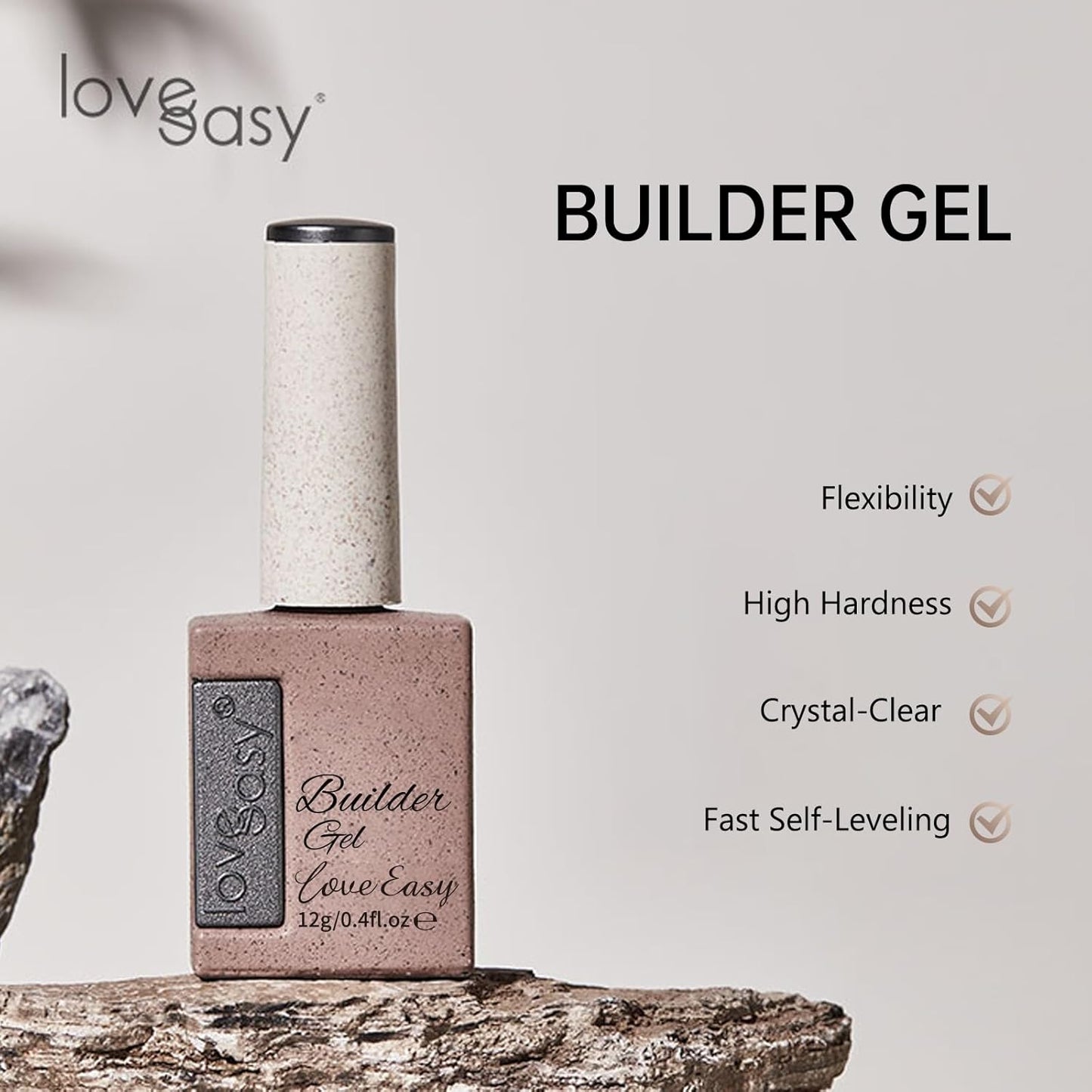 Clear Builder Gel for Nails, Soft Polish Thickness Strengthener Extender Apex Fast Leveling 28+ Days Chip Resistance Hypoallergenic & Odorless for Thin Weak (U V Nail Lamp Needed, pH 6.8)