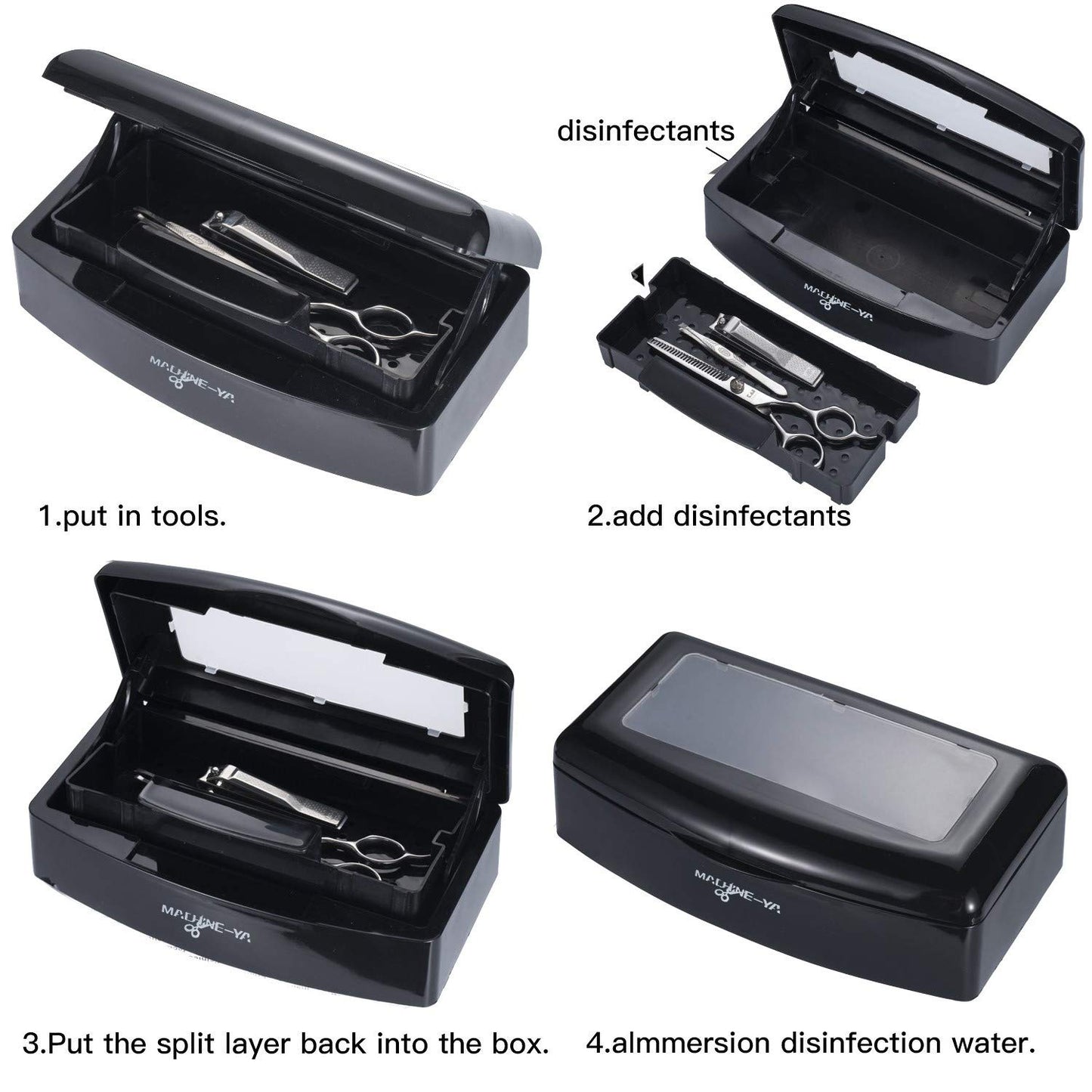 Plastic Sterilizing Tray,sterilization box,nail art tool sterilizer tray, Sterilizer Tray Box Nail Art Salon Sterilizing Too（black）