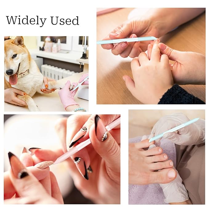 Glass Cuticle Pusher Set of 2 Cuticle Remover Tool Nail Cuticle Trimmer Double Sided Glass Manicure Stick Angled Cuticle Filing Pusher