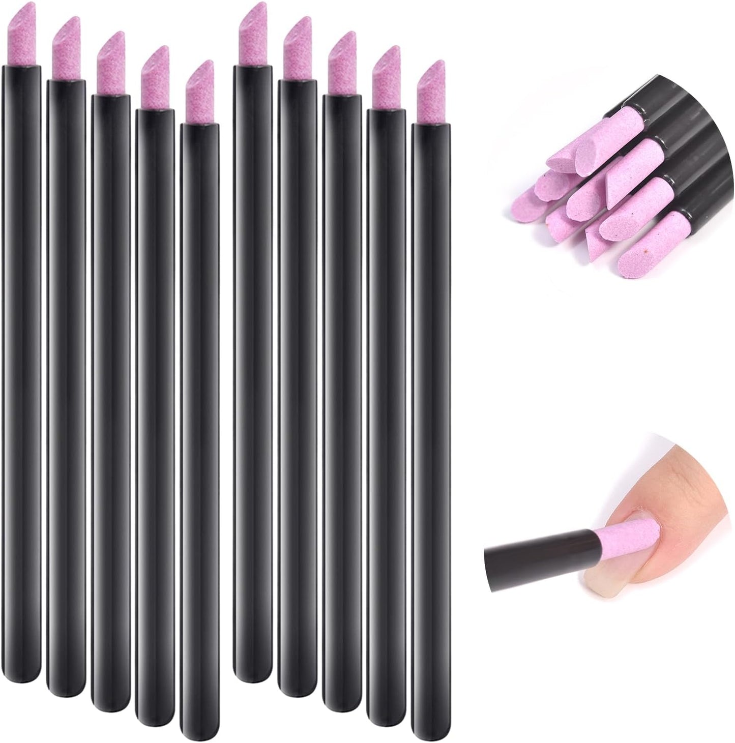 10Pcs Stoe Sanding Nail File Tools Nail File Cuticle Removal Buffer Washable Pedicure Manicure Pen Cuticle Pusher Stick for Nail Care