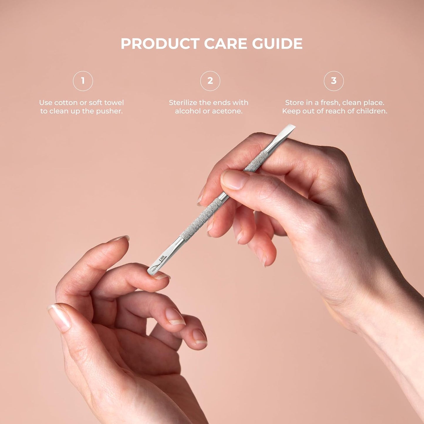 NGHIA Pusher - S-505 (Stainless Steel) | Double–Ended Cuticle Pusher | Precision Nail Care Tool| Premium Quality for Nail Care | Ergonomic Design | Suitable for Professional & Home Use…