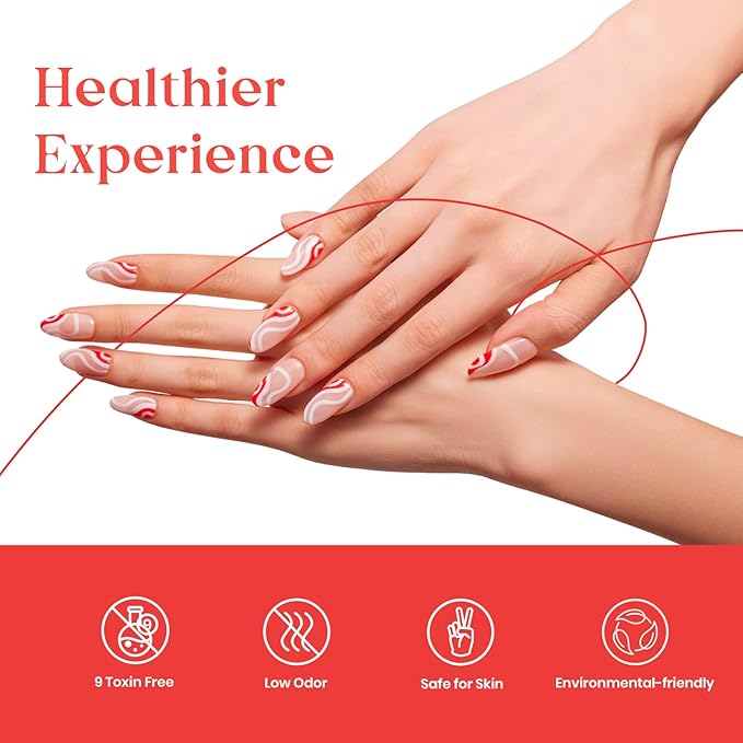 Beetles Christmas Gel Nail Polish – Candy Cane Gel Polish Set, 6 Color Burgundy Red Glitter White Silver Winter Snow Holiday Sparkle Manicure Kit Soak off Uv Nail Art Design Gifts for Women