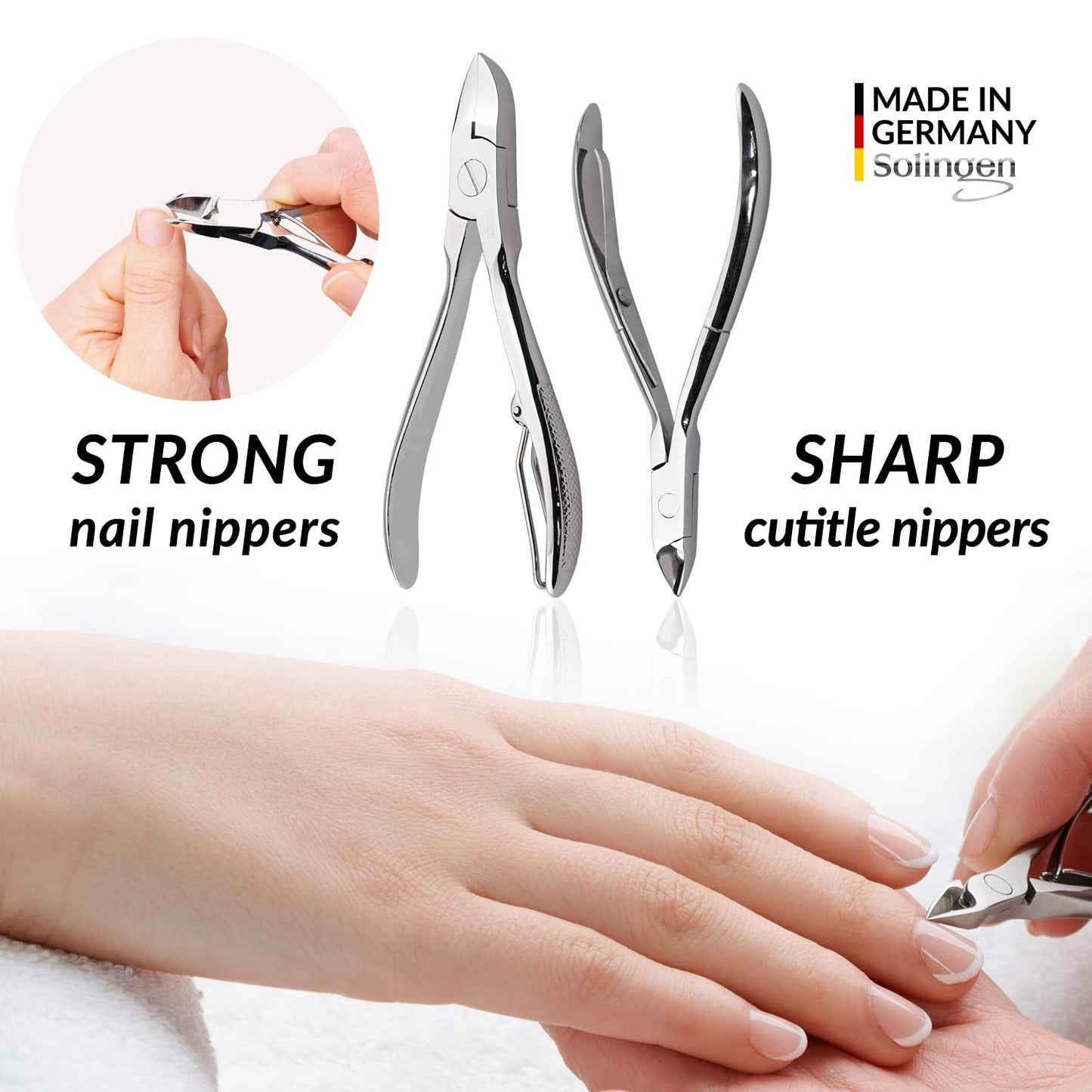 Manicure Set Women and Men – 12-Piece Professional Grooming Kit with Premium Tools, Genuine Leather Case, and exclusive Glass Nail File for Hand & Foot Care, German Quality