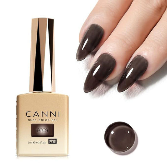 CANNI Jelly Brown Gel Nail Polish, 1Pcs Translucent Jelly Fall Gel Polish Color High Gloss Soak Off U V Nail Manicure Salon DIY