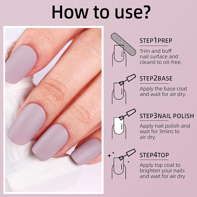 Matte Nail Polish Quick Dry Nail Lacquer for Nail Art Varnish, Mist Effect Matte Finish Velvet Nail Polish, 0.35 fl oz (Soft Brown-01, 10 ML)