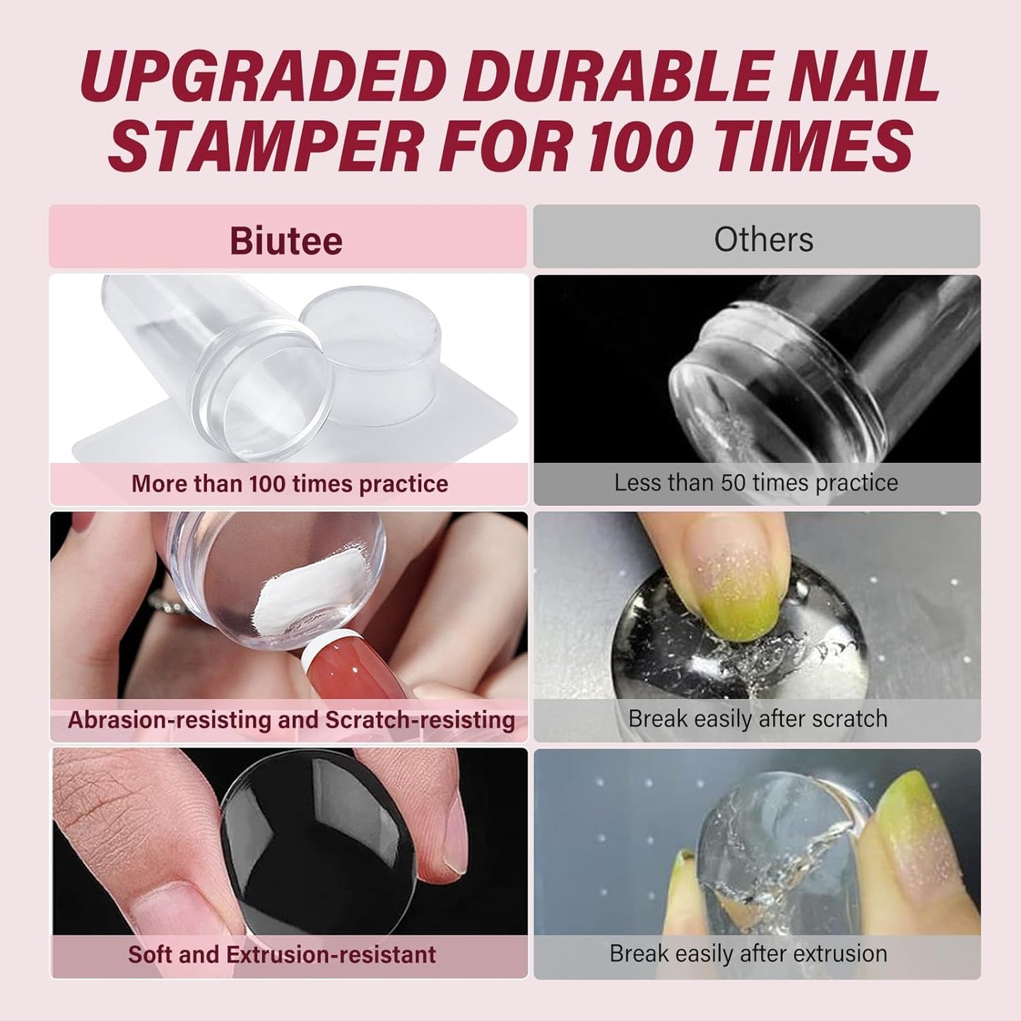 Biutee Nail Stamping Plates 2Pcs French Tip Stamp Plate 110 Patterns Nail Stamping Kit With Silicone Stamper Scraper Large Lace Line Flower Nail Art Stamping Template Christmas Holiday Gift for Women