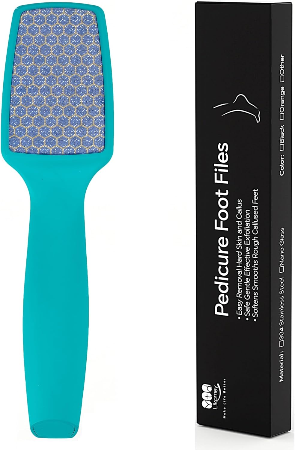 YTD likomey Hard Skin Remover Nano Glass Foot File,1 Pcs Super Durable Foot Scrubber,for Wet or Dry Feet Callus Dead Skin Pedicure Hygienic Remover Tool,Soft Smooth Feet-Peacock Blue