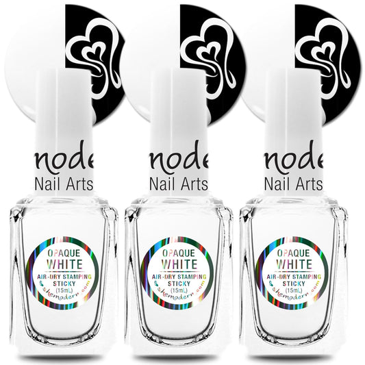 SheModern STICKY WHITE Stamping Polishes Stamping Polishes (Set of 3) For Nail Art Design Air-Dry Collection. More Transfer Time with Tacky Surface for Easy Adhere of Pigment, Glitter