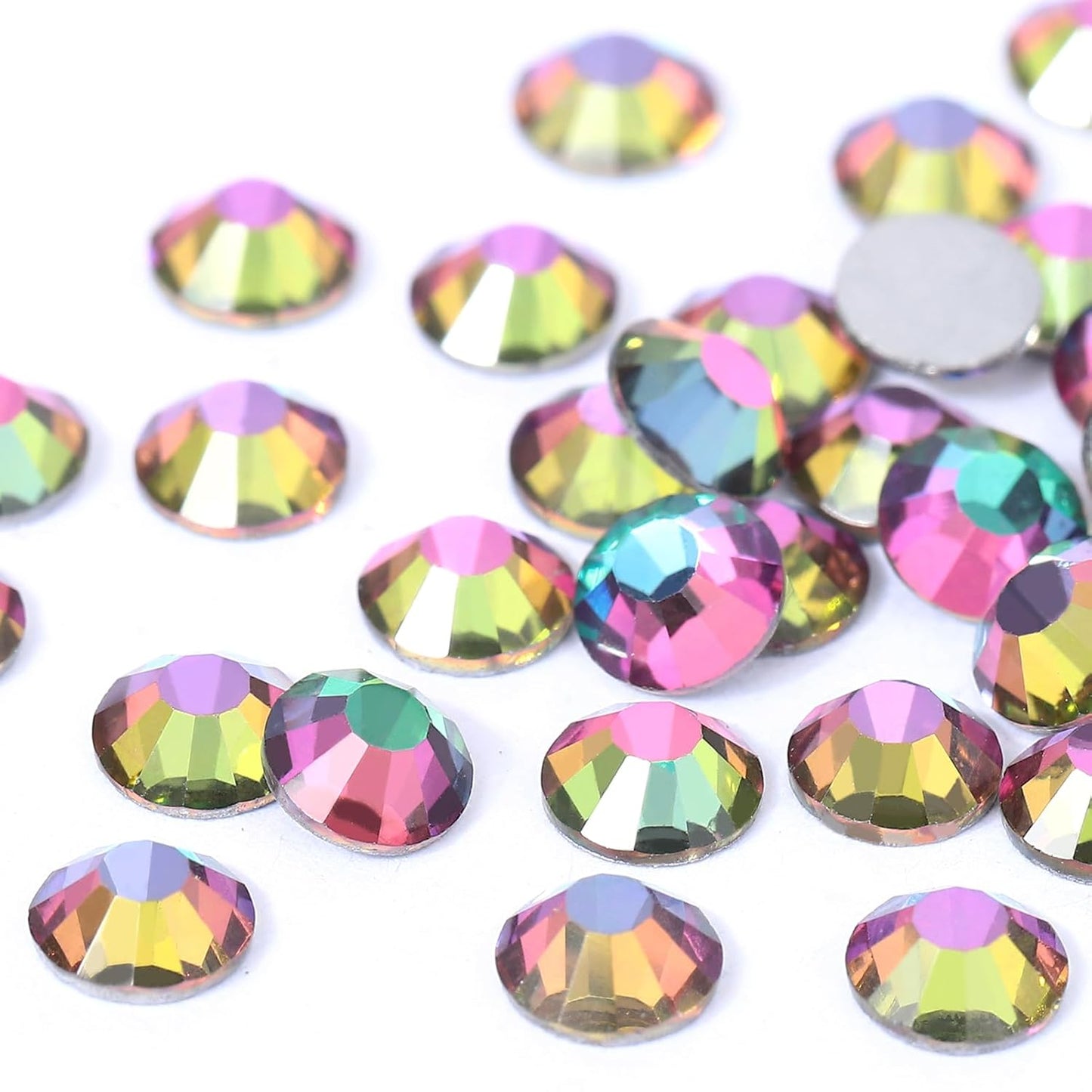 Green Flame Rhinestones Flatback Rhinestone for Crafts Glass Nail Rhinestones Nail Gems Crystals for Makeup Bags Shoes Decoration DIY(SS20,1440pcs,Green Flame)