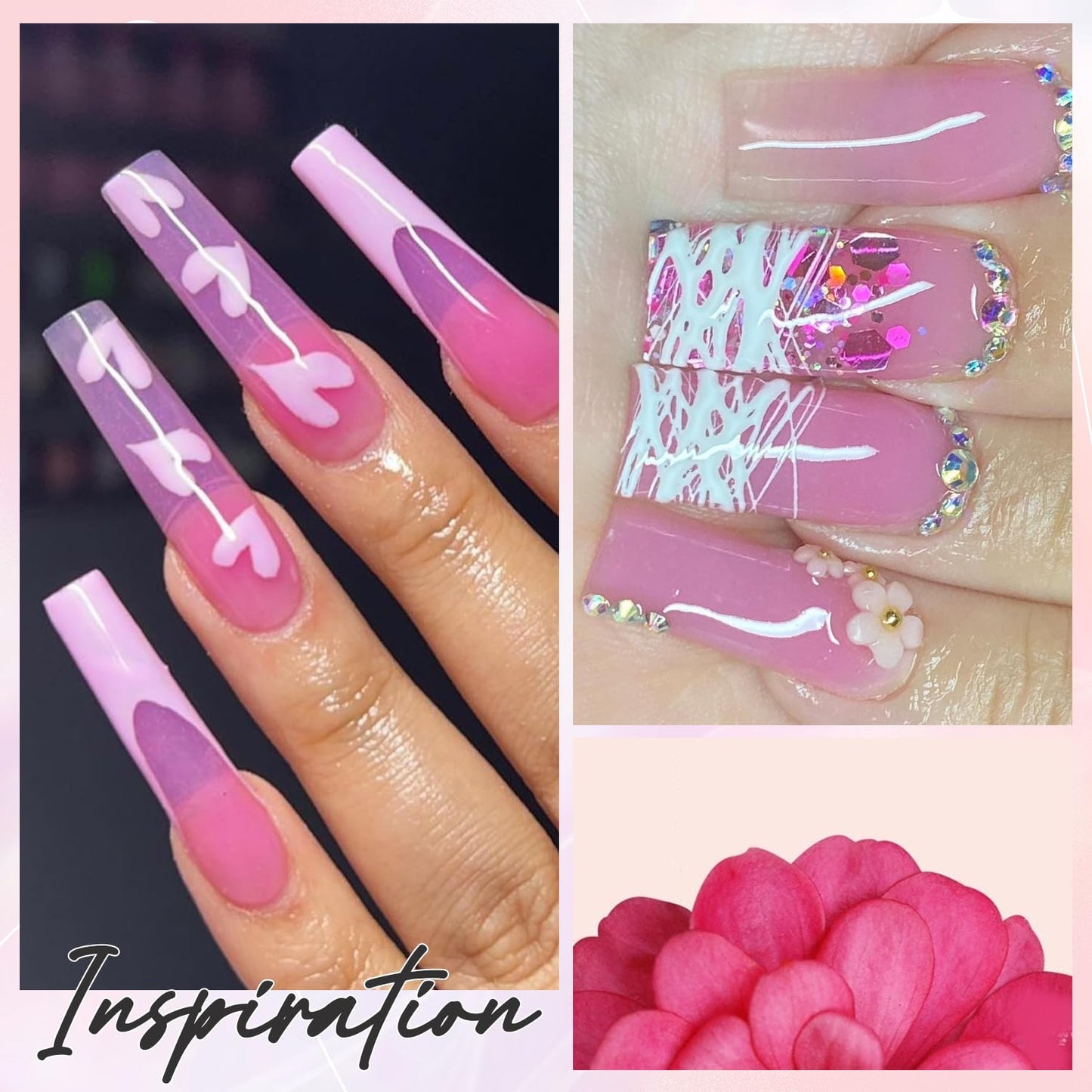 Makartt Poly Nail Gel: 50ML, Sheer Pink Color, Strong Builder for Extension Strengthener 3D Diy, Resistent Hard Gels for Nails Manicure Supplies Home Salon-Azalea
