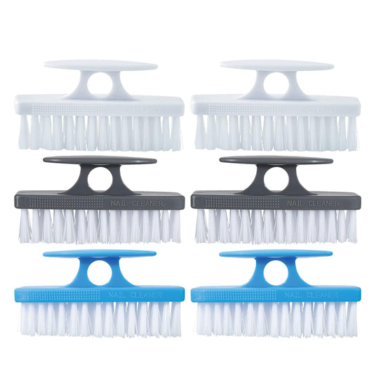 Superio Nail Brush for Cleaning Fingernails, Nail Scrubber Brush, Toe Foot Hands Fingernail Brush Cleaner- Small Scrub Brush- All-Purpose Stiff Cleaning Brush for Home, Kitchen, Work, (6, Multi)