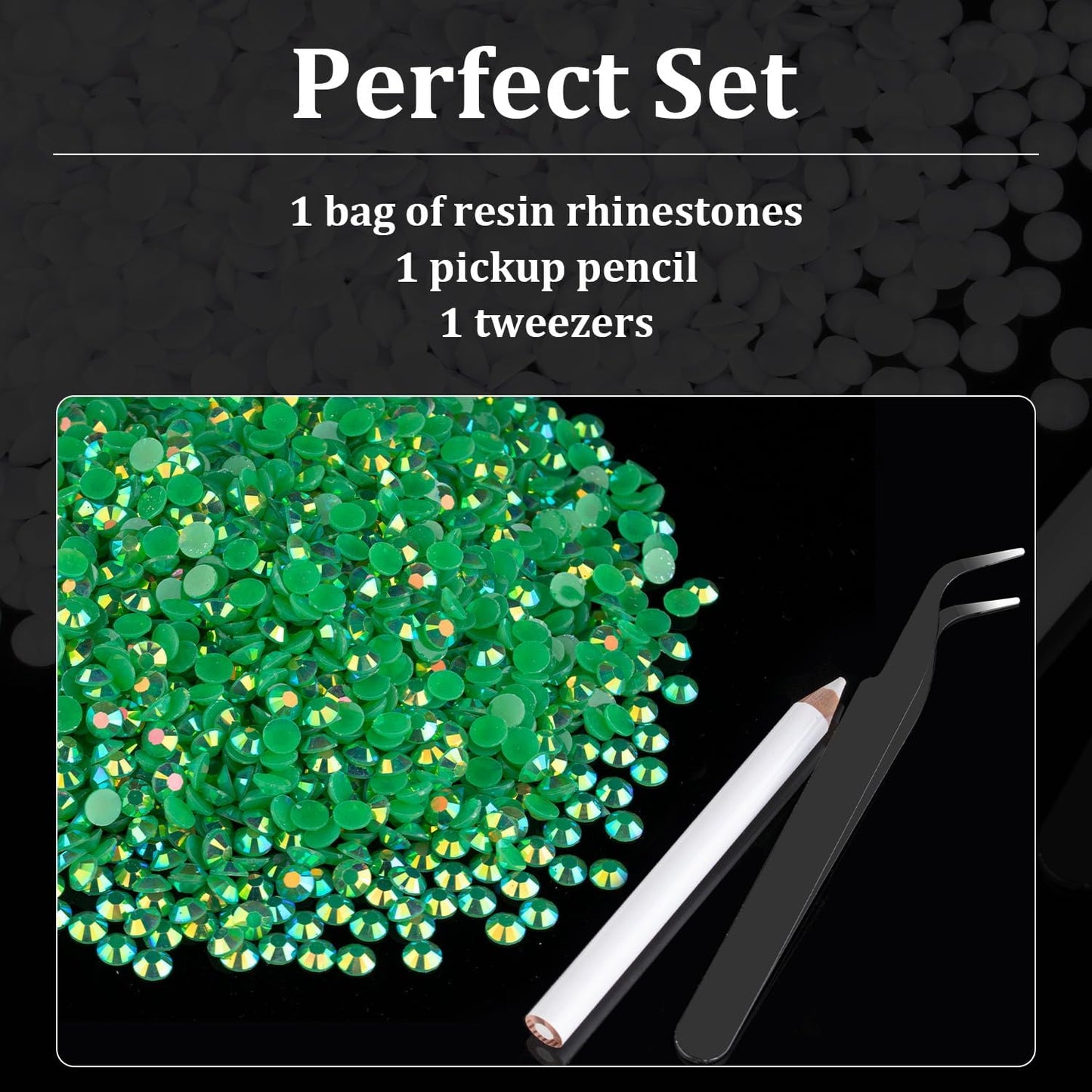 8000pcs 3mm Resin Rhinestones Bulk, Dark Green AB Flatback Round Jelly Rhinestones Bedazzling Non Hotfix Crystal Gems Large Quantity Wholesale for DIY Crafts Clothes Tumblers Face Makeup Manicure