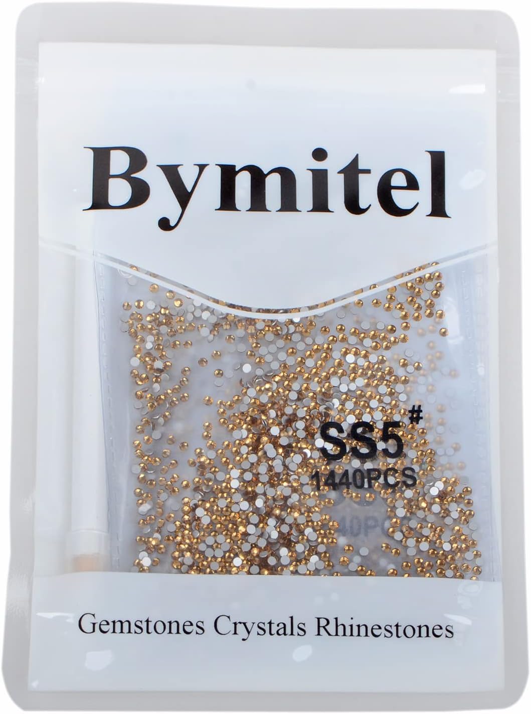 2880PCS Art Nail Rhinestones Non Hotfix Glue Fix Round Crystals Glass Flatback for DIY Jewelry Making with one Picking Pen (ss5 2880pcs, Lt. Topaz)